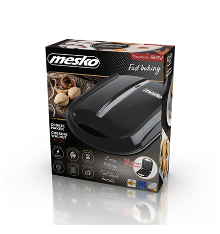Mesko Nut maker MS 3041 1600 W, Number of pastry 24, Nuts, Black