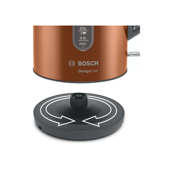 Bosch Kettle TWK4P439 Electric, 2400 W, 1.7 L, Stainless steel, Copper, 360° rotational base