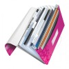 Aplankas-kartoteka su gumele Leitz WOW, A4, plastikinis, rožinis, 6 skyrių  0816-102