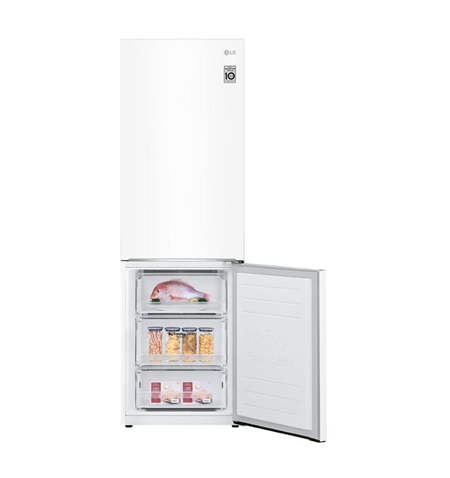 LG Refrigerator GBB61SWJMN Energy efficiency class E, Free standing, Combi, Height 186 cm, No Frost system, Fridge net capacity 