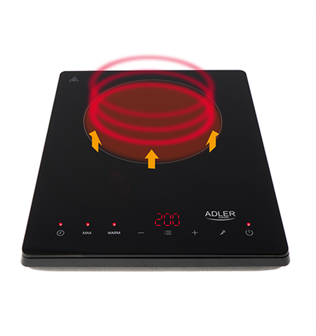 Adler Hob AD 6513 Number of burners/cooking zones 1, Induction, LCD Display, Black