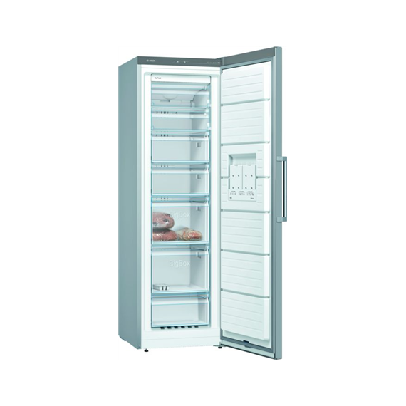 Bosch Freezer GSN36VIFV Energy efficiency class F, Free standing, Upright, Height 186 cm, No Frost system, 39 dB, Stainless stee