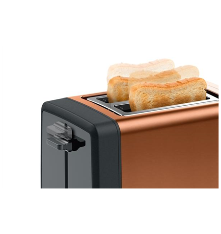 Bosch DesignLine Toaster TAT4P429 Power 970 W, Number of slots 2, Housing material Stainless Steel, Copper/Black