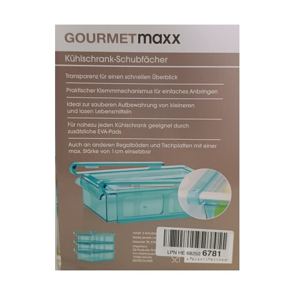 Ecost prekė po grąžinimo, GOURMETmaxx gnybtų stalčius, skaidrus/kliarinis, 3 (ES)