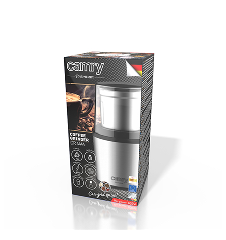 Camry Coffee Grinder CR 4444 200 W, Coffee beans capacity 75 g, Stainless steel/Black
