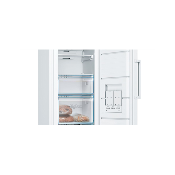Bosch Freezer GSN29VWEP Energy efficiency class E, Free standing, Upright, Height 161 cm, No Frost system, Display, 39 dB, White