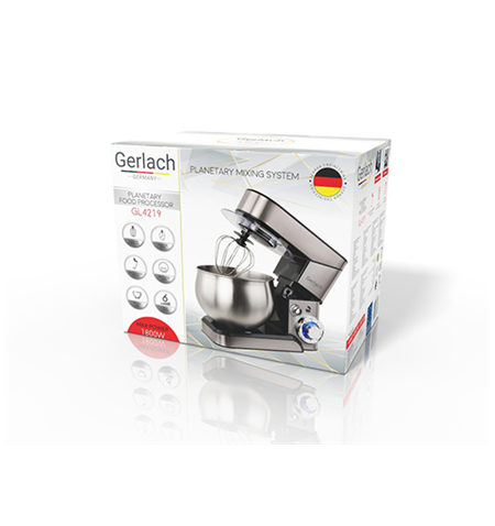 Gerlach Planetary Food Processor GL 4219 Number of speeds 6, 1000 W, 5 L, Stainless steel, Stainless steel