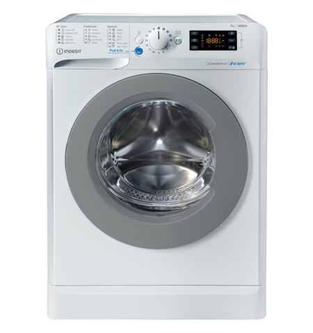 INDESIT Washing machine BWE 71283X WS EE N Energy efficiency class D, Front loading, Washing capacity 7 kg, 1200 RPM, Depth 57.5