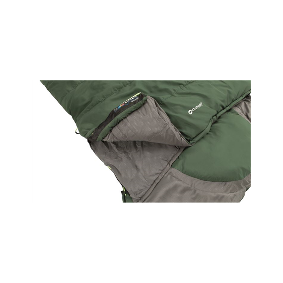 Outwell Contour Lux XL, Sleeping Bag, 235 x 105 cm, YKK 2-way L-shape open-end with auto lock, Green