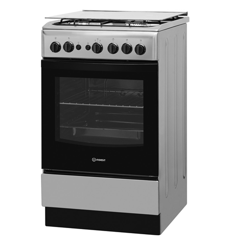 INDESIT Cooker IS5G1PMX/E Hob type Gas, Oven type Gas, Inox, Width 50 cm, Grilling, 59 L, Depth 60 cm