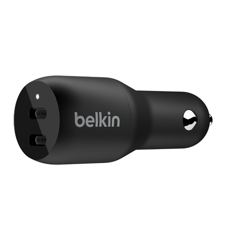Belkin Dual USB-C Car Charger 36W BOOST CHARGE Black