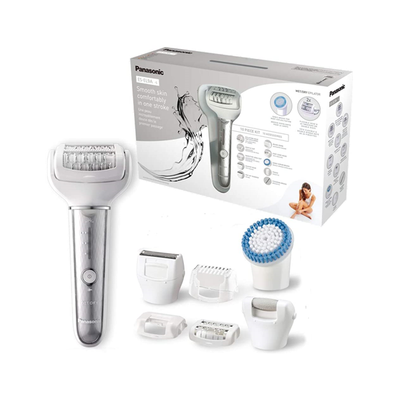 Panasonic Epilator ES-EL9A-S503 Operating time (max) 30 min, Number of power levels 3, Wet & Dry, White/Silver