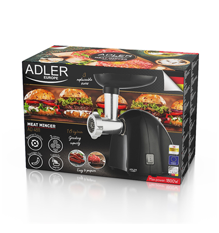 Adler Meat mincer AD 4811	 Black, 600 W, Number of speeds 1, Throughput (kg/min) 1.8