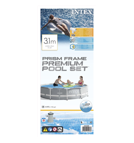 Intex Prism Frame Premium Pool with Filter Pump Grey, 305x76  cm