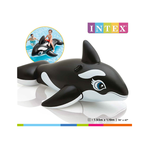 Intex Lil' Whale Ride On Swimming Board Black/White