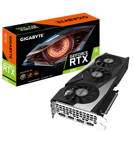 Graphics Card|GIGABYTE|NVIDIA GeForce RTX 3060|12 GB|192 bit|PCIE 4.0 16x|GDDR6|Memory 15000 MHz|GPU 1837 MHz|2xHDMI|2xDisplayPo