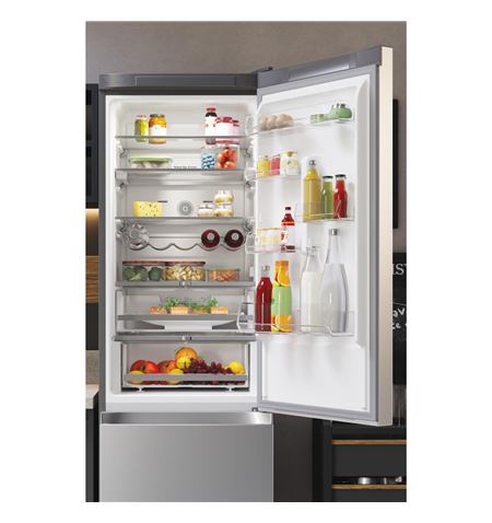 Hotpoint Refrigerator HAFC9 TT43SX O3 Energy efficiency class D, Free standing, Combi, Height 202.7 cm, No Frost system, Fridge 