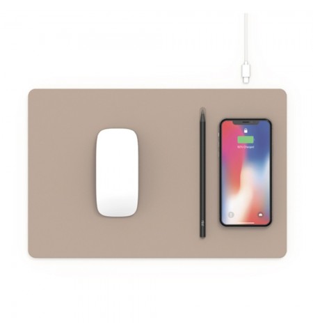 Mouse pad with high-speed wireless charging POUT HANDS 3  PRO latte cream