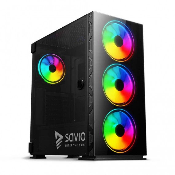SAVIO PC Case Prime X1 ARGB Glass Juoda