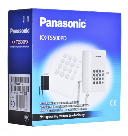 Panasonic KX-TS500PDW telefonas Analoginis telefonas Balta