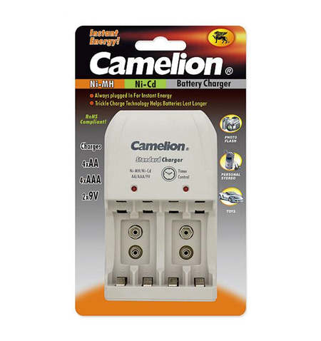 Camelion Plug-In Battery Charger BC-0904S 2x or 4xNi-MH AA/AAA or 1-2x 9V Ni-MH