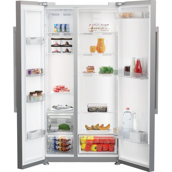 Beko GNE 64021XB side-by-side refrigerator Freestanding Inox