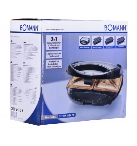 Bomann 613641 sandwich maker 650 W Black