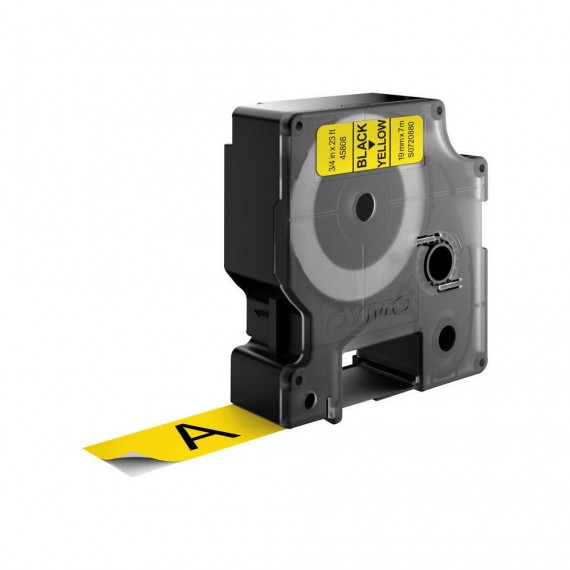 DYMO D1 Standard - Black on Yellow - 19mm etikečiu juostelė Juoda ant geltonos