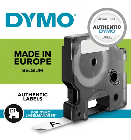 DYMO D1 Standard - Black on Yellow - 6mm etikečiu juostelė Juoda ant geltonos