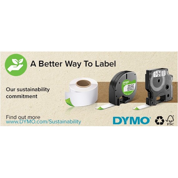 DYMO D1 Standard - Black on Transparent - 9mm etikečiu juostelė Juoda ant skaidrios
