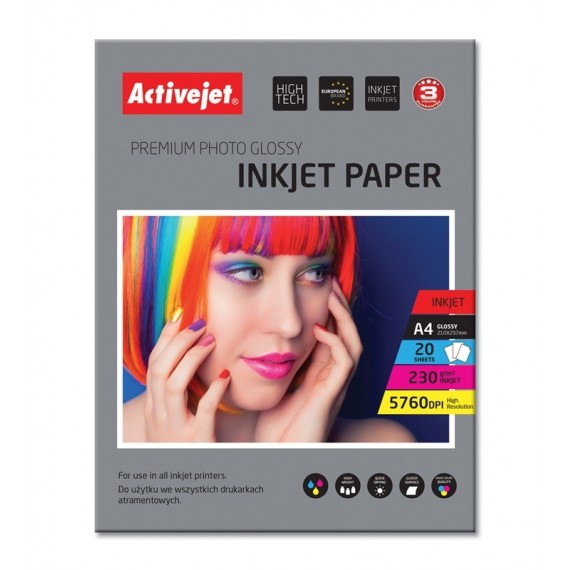 Activejet AP4-230G20 photo paper for ink printers