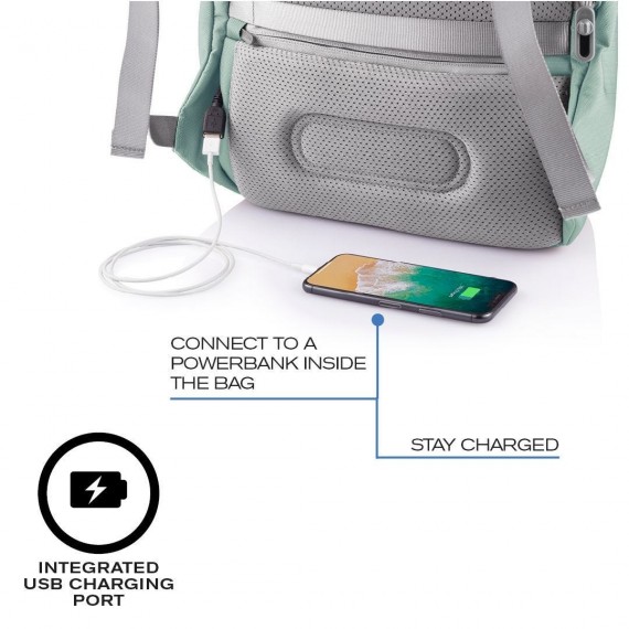 XD DESIGN ANTI-THEFT BACKPACK BOBBY SOFT GREEN (MINT) P/N: P705.797