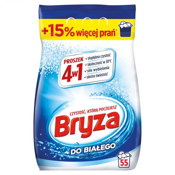 Bryza 4in1 Washing Machine Detergent Powder for white fabrics 3,575 kg / 55