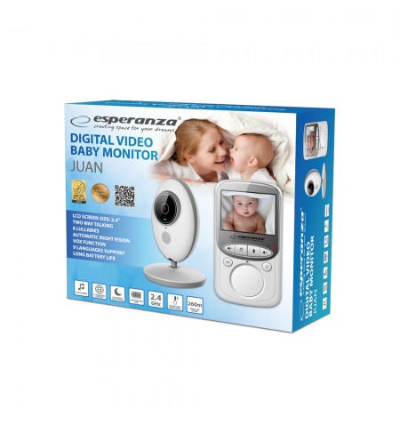 Esperanza EHM003 LCD kūdikiu monitorius 2,4  Baltas