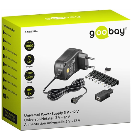 Goobay 53996 3 V - 12 V Universal Power Supply 1.8 m