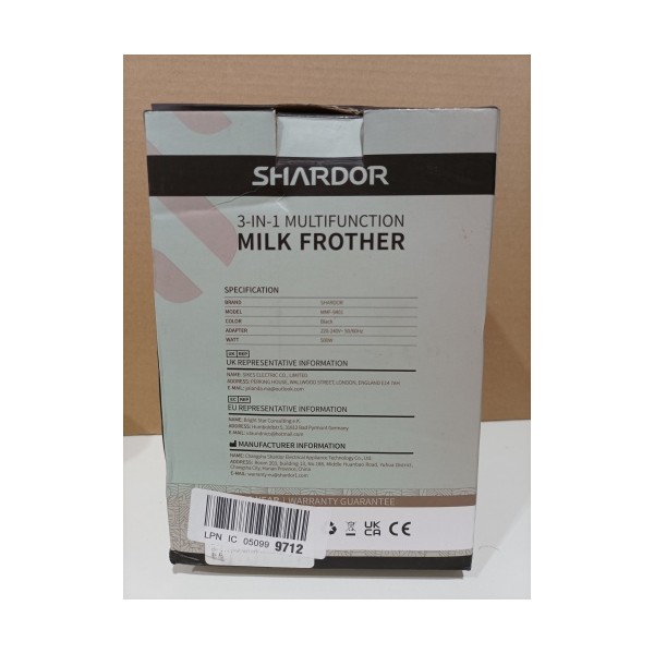 Ecost Prekė po grąžinimo SHARDOR elektrinis pieno plakiklis 115-240 ml