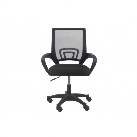 Topeshop FOTEL MORIS CZERŃ biuro kėdė Paminkštinta sėdynė Tinklelinis nugaros atlošas