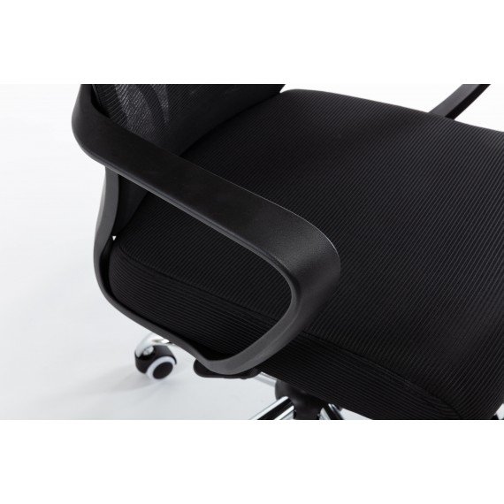 Topeshop FOTEL NIGEL CZERŃ biuro kėdė Paminkštinta sėdynė Tinklelinis nugaros atlošas