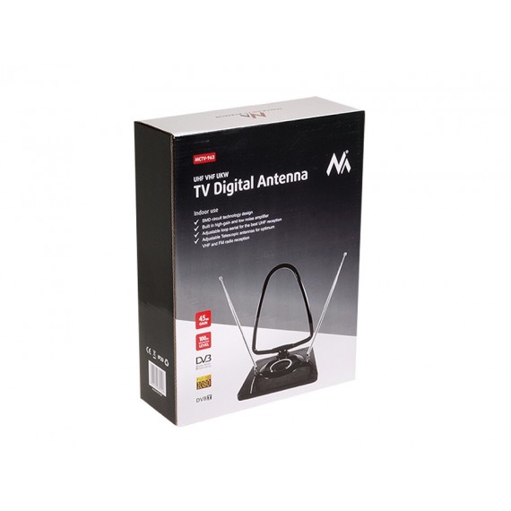 Maclean MCTV-963 High Gain Indoor Aerial Antenna Low Noise Digital Analog Freeview FM DVB Strongt 45dB