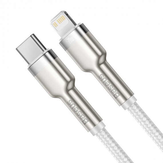 USB-C-Kabel zu Lightning Baseus Cafule, White, Power Delivery, 20W, 1m (balta)