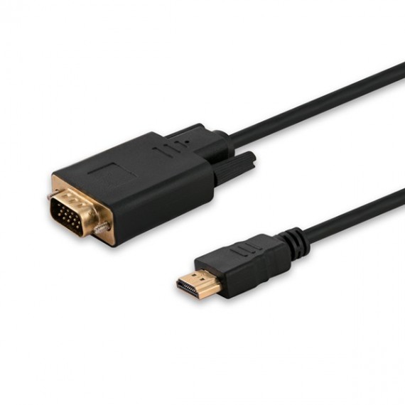 Savio CL-103 vaizdo kabelio adapteris 1,8 m HDMI A tipo (standartinis) VGA (D-Sub) Juoda