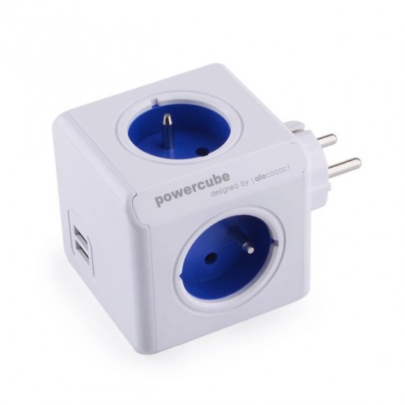 Allocacoc PowerCube Original USB (E) elektros tinklo ilgintuvas 4 AC išvestis(ys / čiu) Mėlyna, Balta