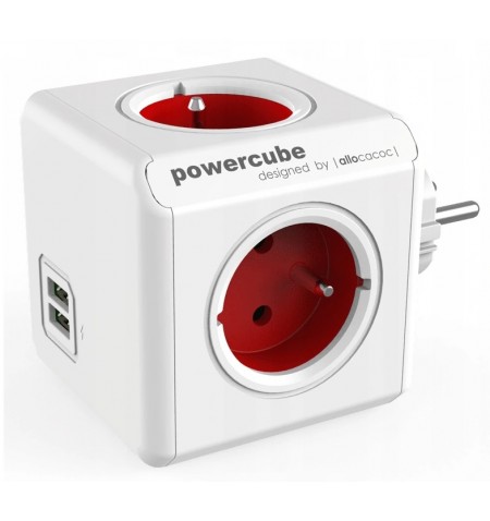 Allocacoc PowerCube Original USB Type E elektros tinklo ilgintuvas 4 AC išvestis(ys / čiu) Vidaus Raudona