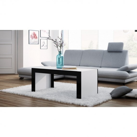 Topeshop ŁAWA DEKO D1 B-CZ kavos staliukas, staliukas prie lovos, kitas mažas staliukas Nestandartinė forma 2 kojos