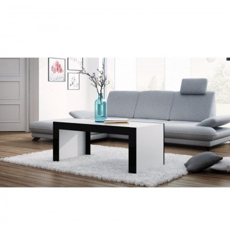 Topeshop ŁAWA DEKO D1 B-CZ kavos staliukas, staliukas prie lovos, kitas mažas staliukas Nestandartinė forma 2 kojos
