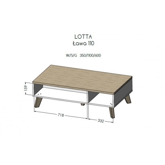 Cama LOTTA LAW 110 kavos staliukas, staliukas prie lovos, kitas mažas staliukas Stačiakampio 4 kojos