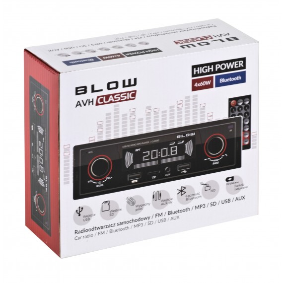 Radio car BLOW CLASSIC 78-287# (Bluetooth, USB + AUX + SD cards)