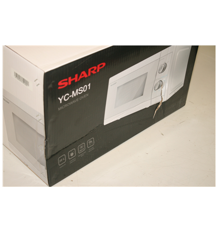 SALE OUT. Sharp YC-MS01E-C Microwave oven, 20 L capacity, 800 W, White Sharp Microwave Oven  YC-MS01E-C Free standing, 20 L, 800
