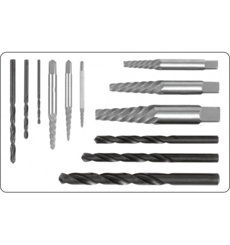 Screwdriver for broken screws and HSS drill bits for metal Yato YT-0591 12 pcs.
