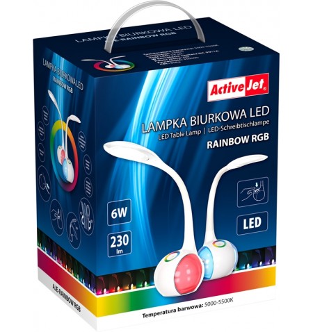 Activejet AJE-RAINBOW RGB stalinė lempa Nekeičiama (-os) lemputė (-os) 6 W LED G Balta